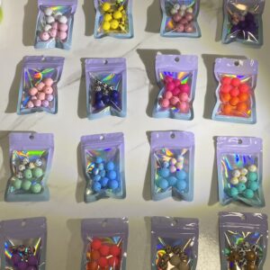 Exclusive Silicone Beads Rounds Waterprinted Beads Mixed Combo 10 Blind Bags Mystery Box Grab Bags Diy Kit bulk 100pcs Small Business